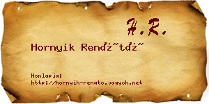 Hornyik Renátó névjegykártya