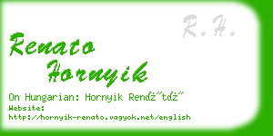 renato hornyik business card